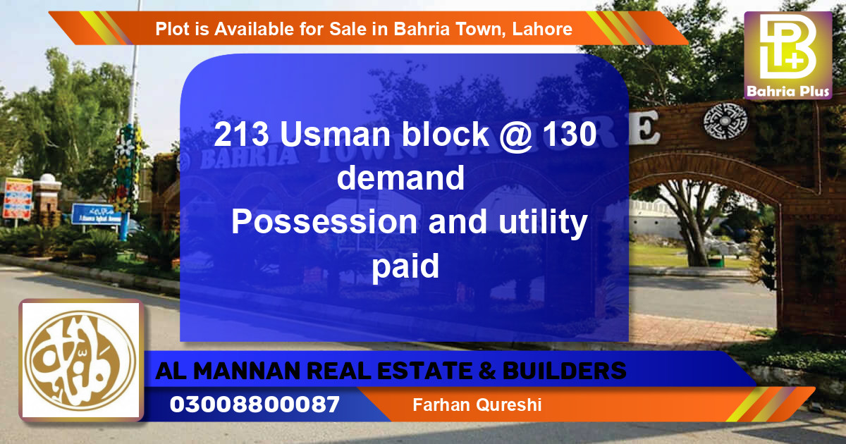 Residential Plot for Sale in Bahria Town, Lahore - (BP-88265)