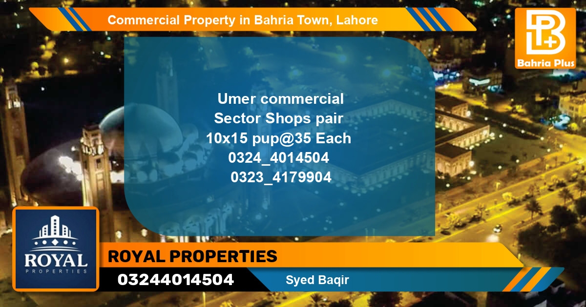 Commercial Property for Sale in Bahria Town, Lahore - (BP-88273)