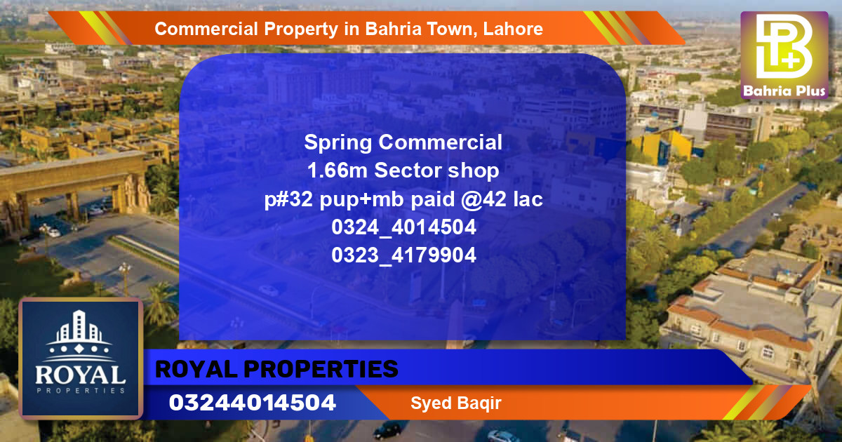 Commercial Property for Sale in Bahria Town, Lahore - (BP-88274)