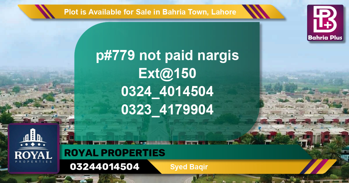 Residential Plot for Sale in Bahria Town, Lahore - (BP-88278)