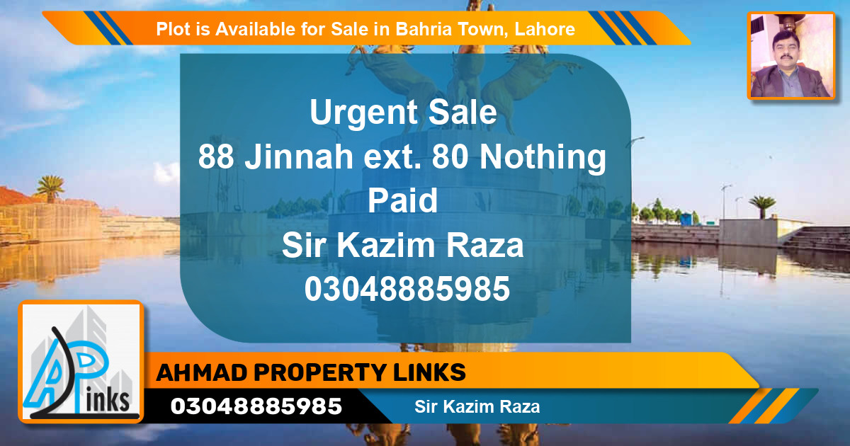Residential Plot for Sale in Bahria Town, Lahore - (BP-88291)