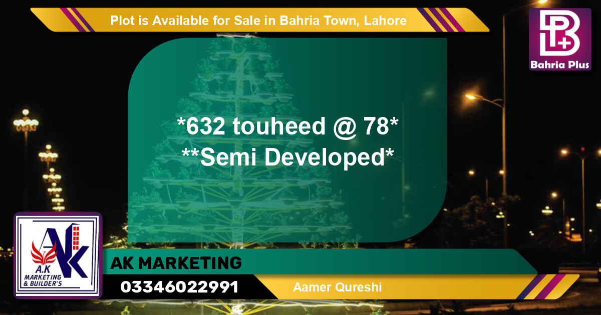 Residential Plot for Sale in Bahria Town, Lahore - (BP-88308)