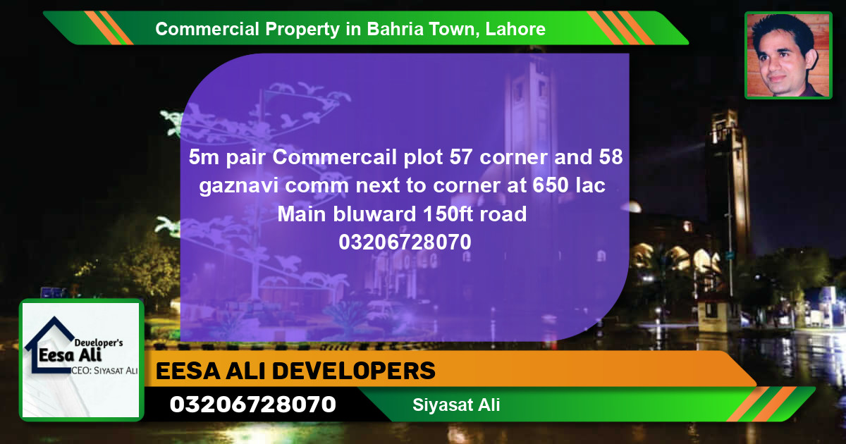 Commercial Property for Sale in Bahria Town, Lahore - (BP-88311)