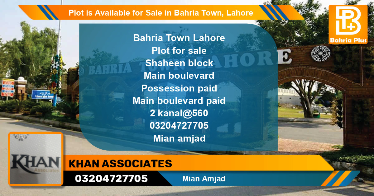 Residential Plot for Sale in Bahria Town, Lahore - (BP-88331)