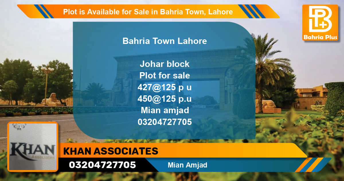 Residential Plot for Sale in Bahria Town, Lahore - (BP-88332)