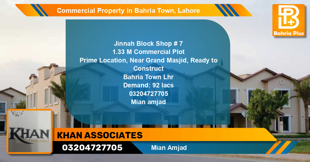 Commercial Property for Sale in Bahria Town, Lahore - (BP-88333)