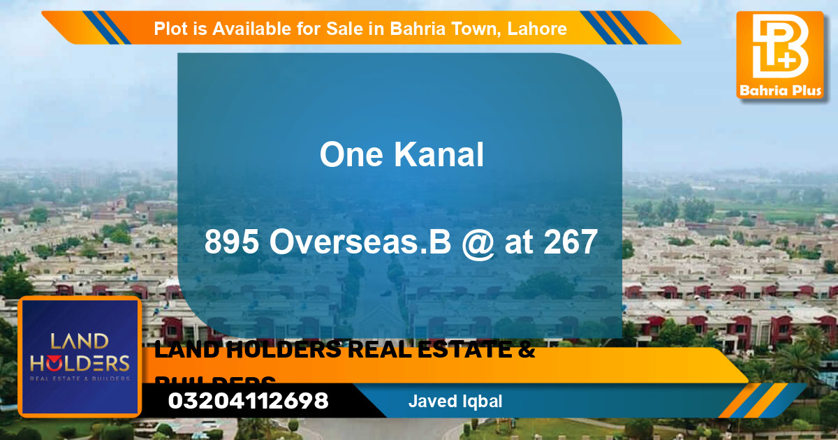 Residential Plot for Sale in Bahria Town, Lahore - (BP-88337)