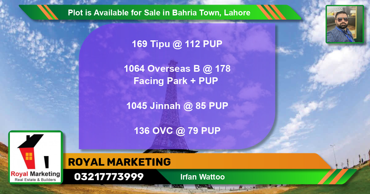 Residential Plot for Sale in Bahria Town, Lahore - (BP-88351)