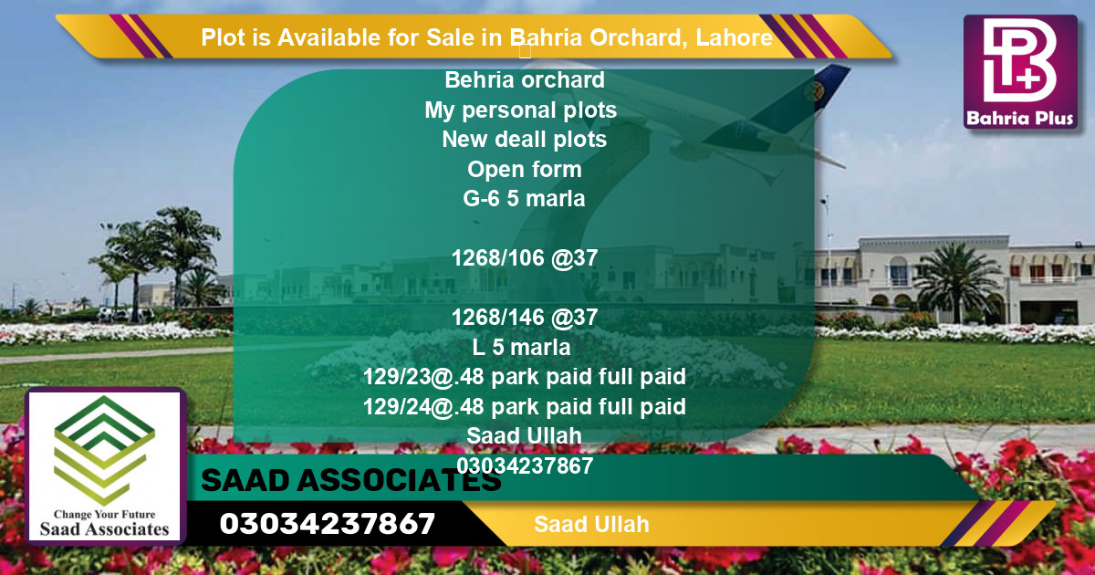 Residential Plot for Sale in Bahria Orchard, Lahore - (BP-88362)