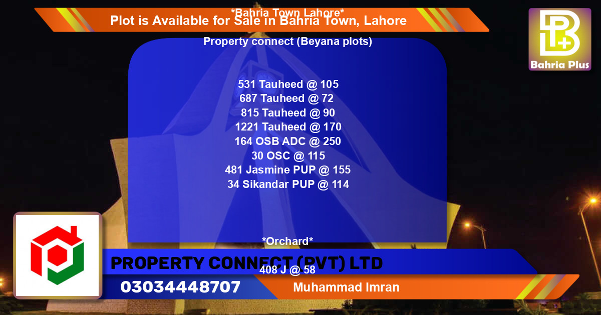 Residential Plot for Sale in Bahria Town, Lahore - (BP-88375)