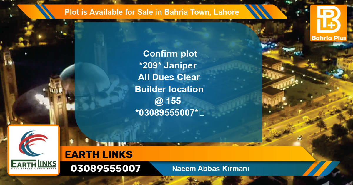 Residential Plot for Sale in Bahria Town, Lahore - (BP-88397)