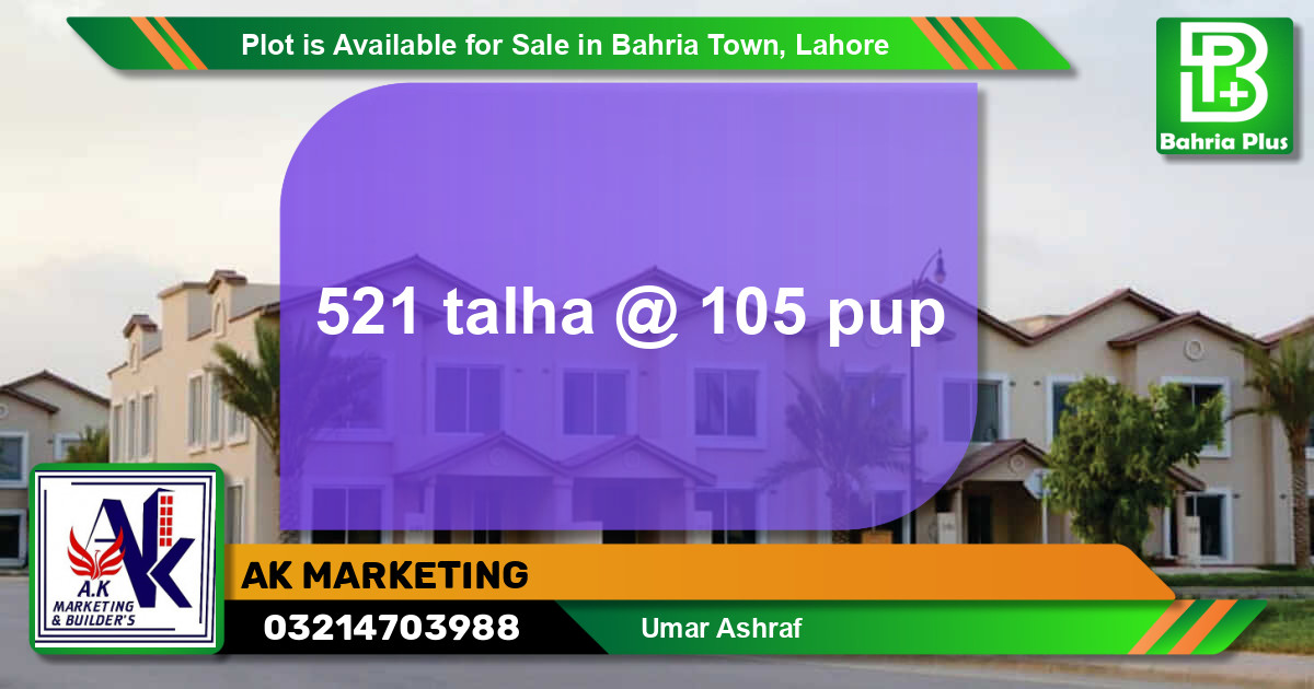 Residential Plot for Sale in Bahria Town, Lahore - (BP-88418)