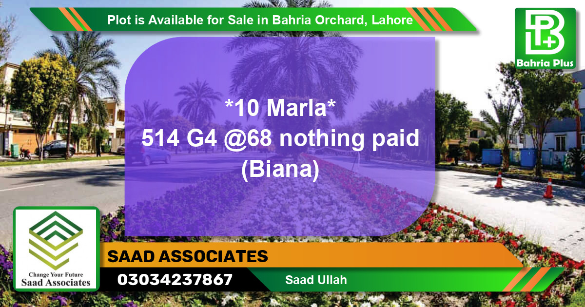 Residential Plot for Sale in Bahria Orchard, Lahore - (BP-88420)