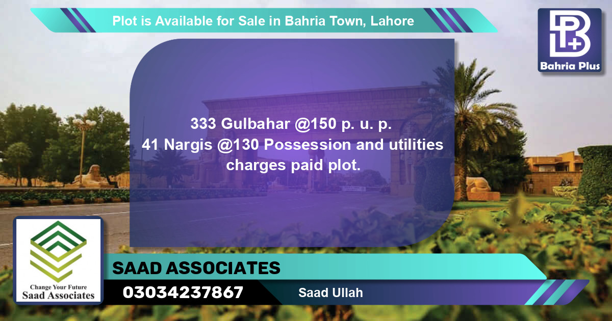 Residential Plot for Sale in Bahria Town, Lahore - (BP-88423)