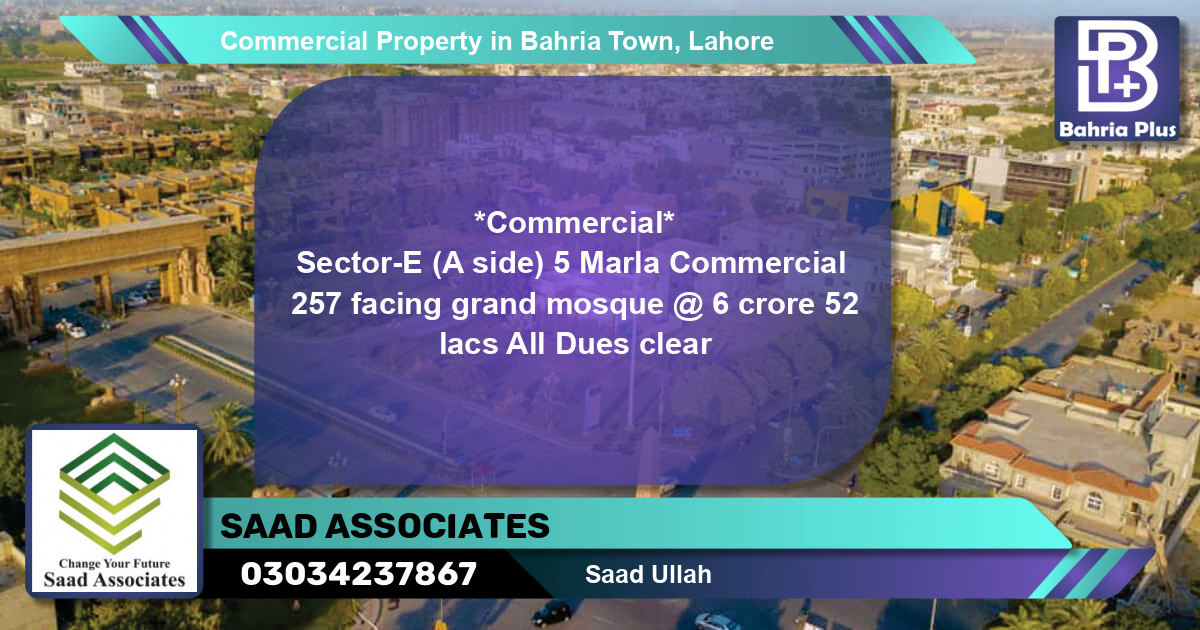 Commercial Property for Sale in Bahria Town, Lahore - (BP-88424)