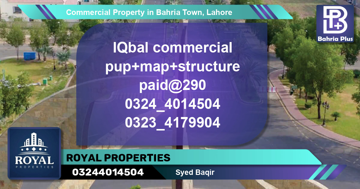 Commercial Property for Sale in Bahria Town, Lahore - (BP-88433)