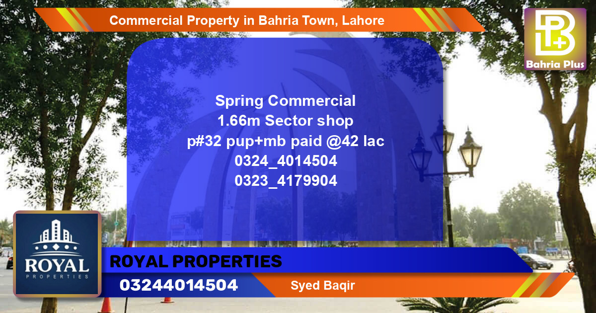 Commercial Property for Sale in Bahria Town, Lahore - (BP-88435)