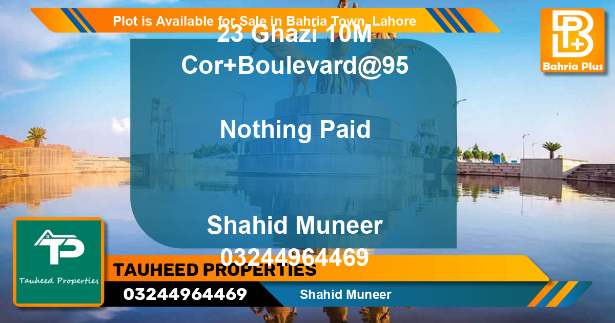 Residential Plot for Sale in Bahria Town, Lahore - (BP-88439)