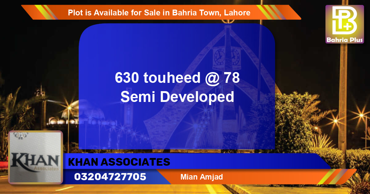 Residential Plot for Sale in Bahria Town, Lahore - (BP-88442)