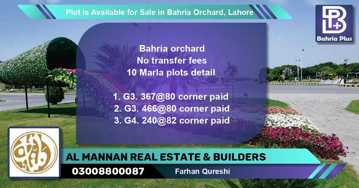 Residential Plot for Sale in Bahria Orchard, Lahore - (BP-88452)