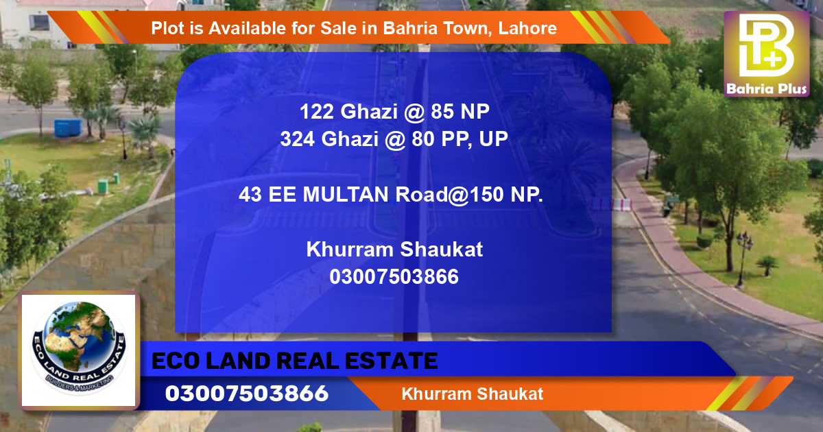 Residential Plot for Sale in Bahria Town, Lahore - (BP-88470)