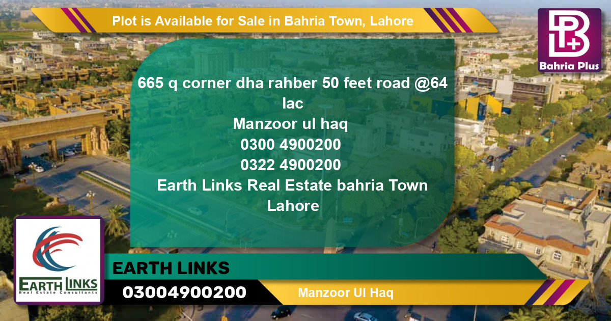 Residential Plot for Sale in Bahria Town, Lahore - (BP-88471)