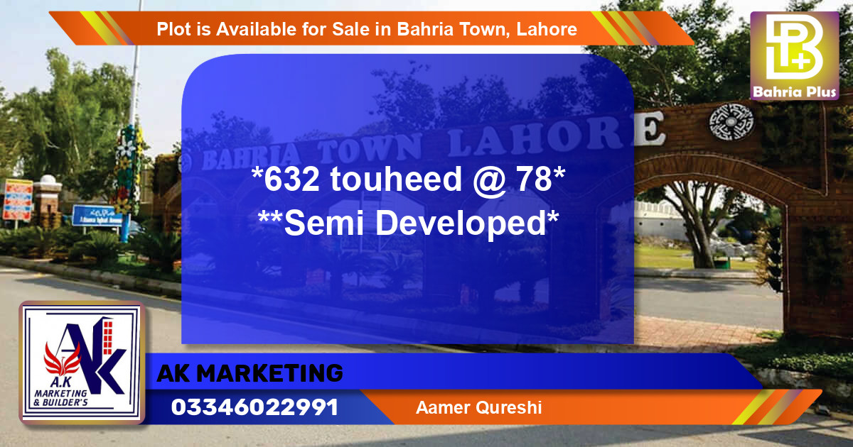 Residential Plot for Sale in Bahria Town, Lahore - (BP-88526)
