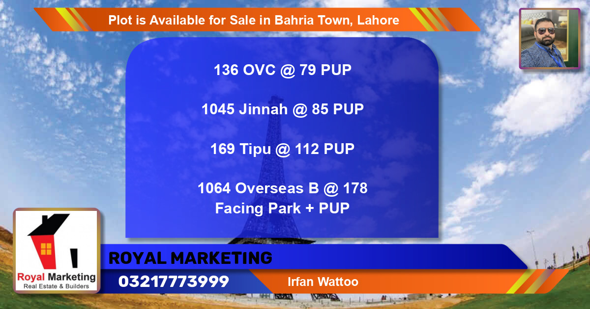 Residential Plot for Sale in Bahria Town, Lahore - (BP-88542)