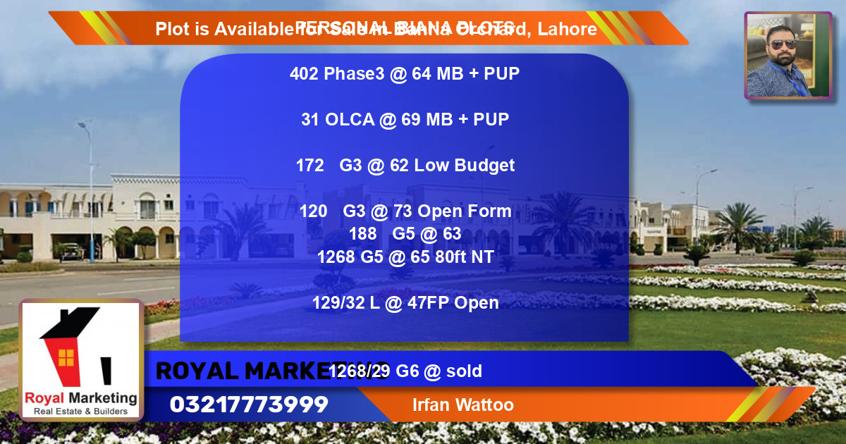 Residential Plot for Sale in Bahria Orchard, Lahore - (BP-88544)