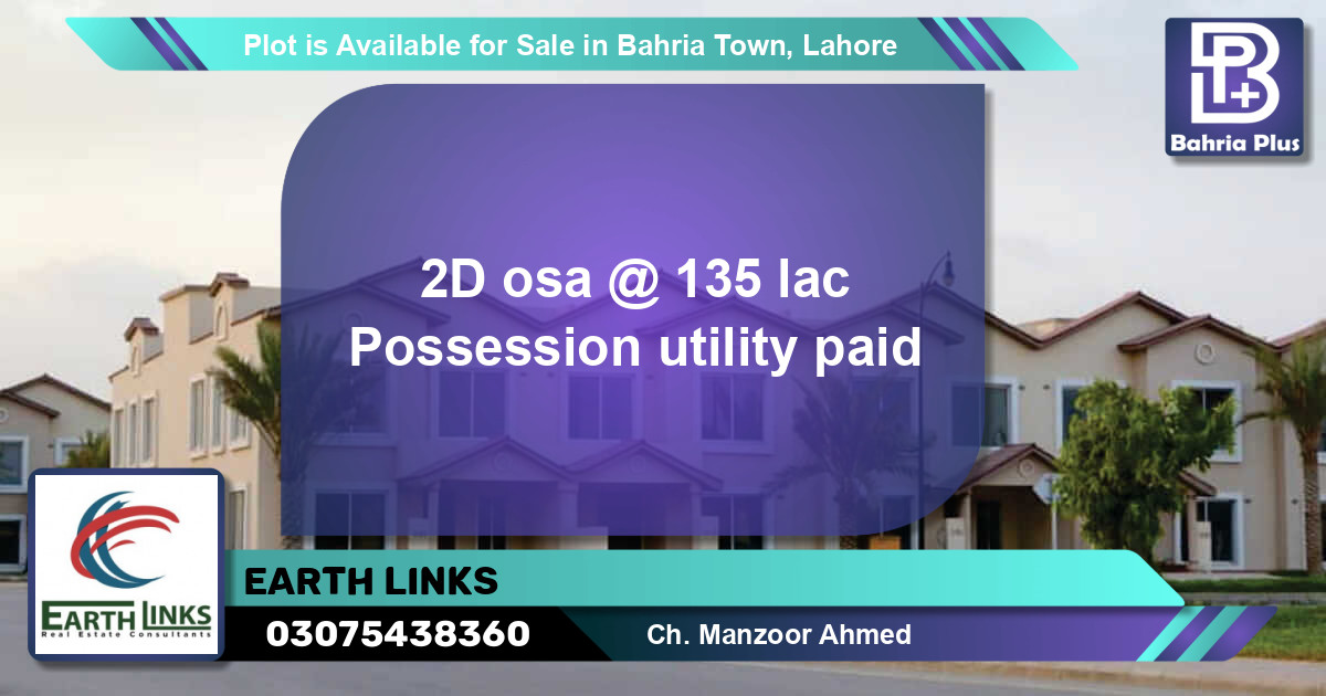 Residential Plot for Sale in Bahria Town, Lahore - (BP-88580)