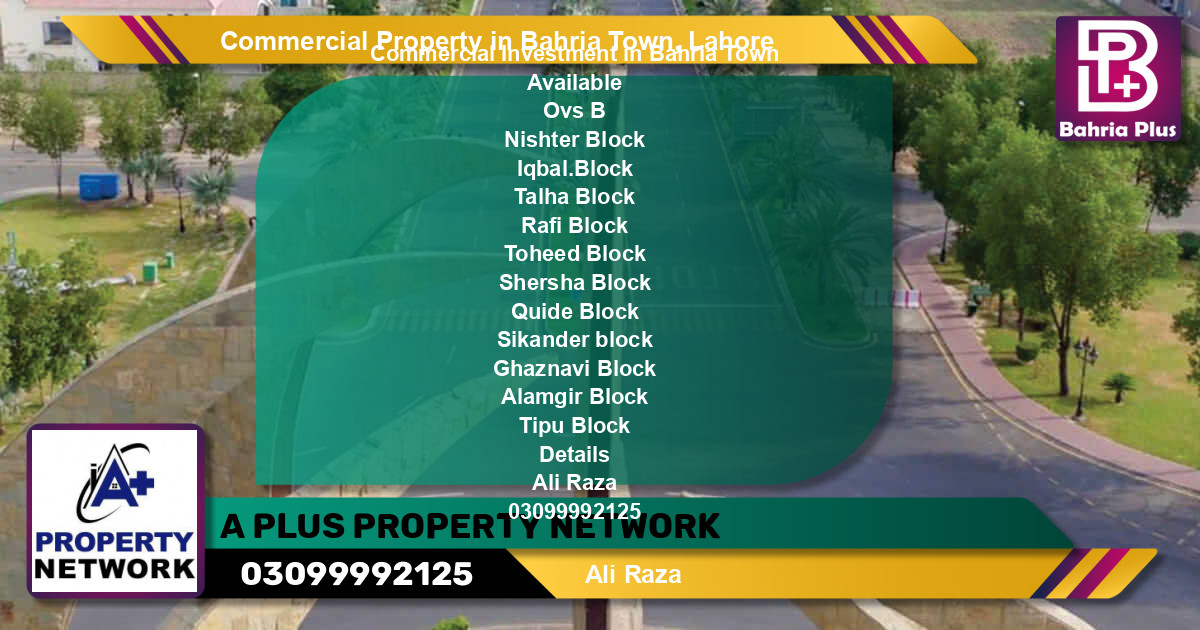 Commercial Property for Sale in Bahria Town, Lahore - (BP-88583)