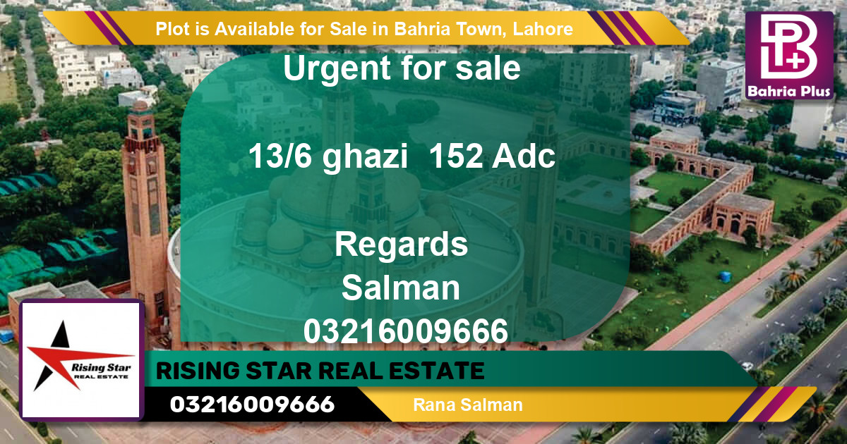Residential Plot for Sale in Bahria Town, Lahore - (BP-88596)