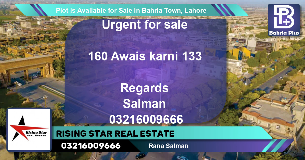 Residential Plot for Sale in Bahria Town, Lahore - (BP-88597)