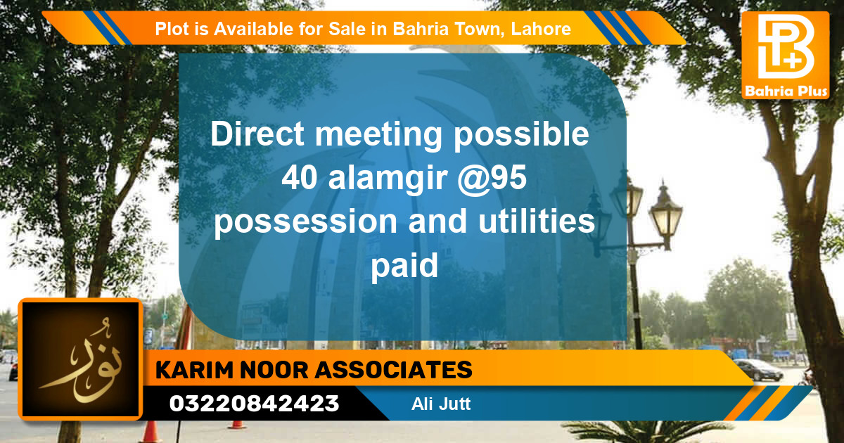 Residential Plot for Sale in Bahria Town, Lahore - (BP-88599)