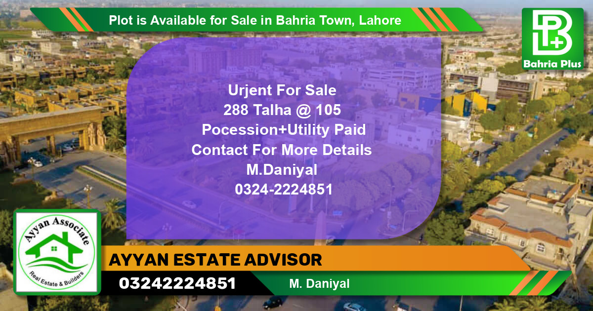 Residential Plot for Sale in Bahria Town, Lahore - (BP-88617)