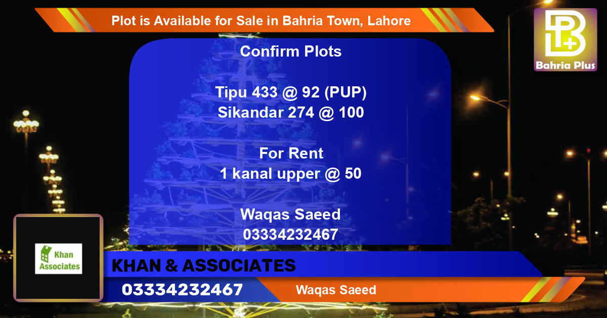 Residential Plot for Sale in Bahria Town, Lahore - (BP-88630)