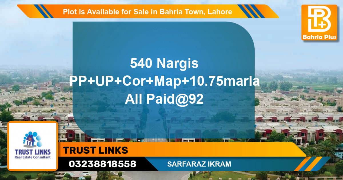 Residential Plot for Sale in Bahria Town, Lahore - (BP-88659)