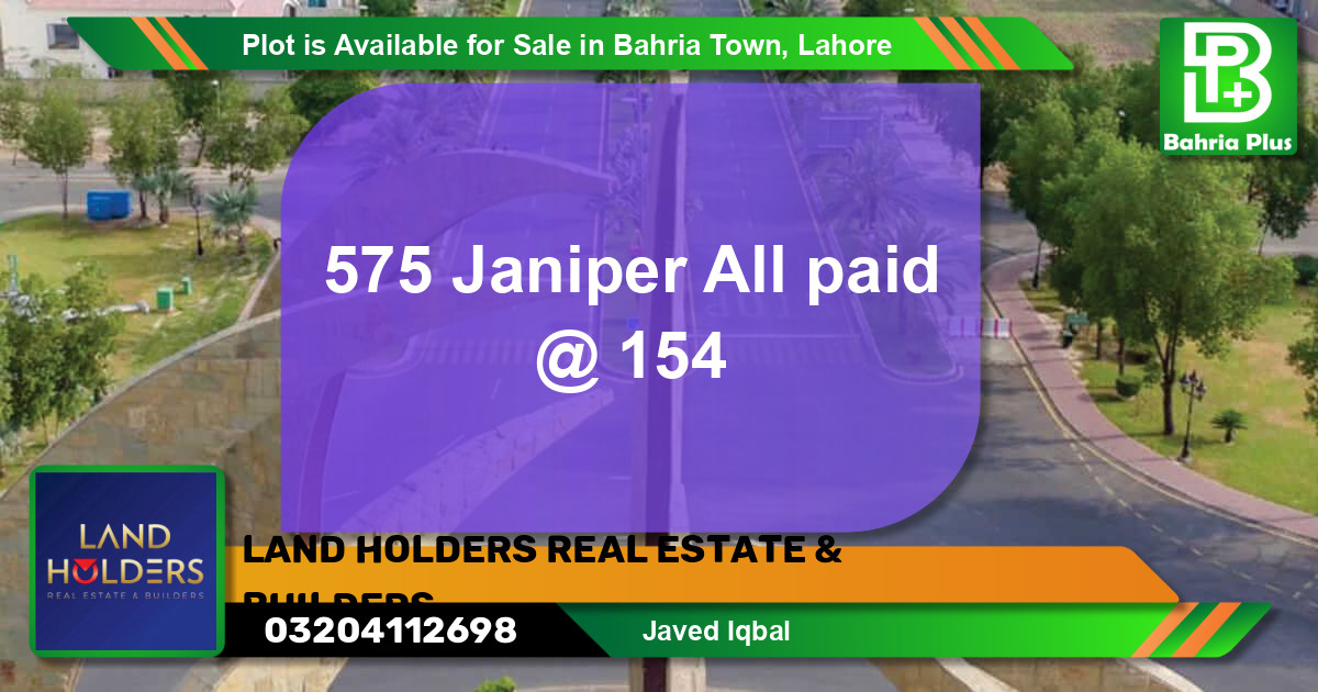 Residential Plot for Sale in Bahria Town, Lahore - (BP-88682)