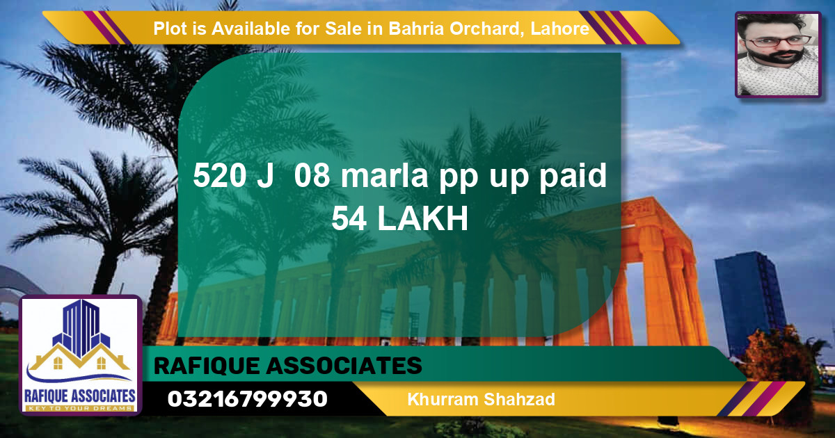 Residential Plot for Sale in Phase 2 - J Block -  Bahria Orchard, Lahore - (BP-88684)