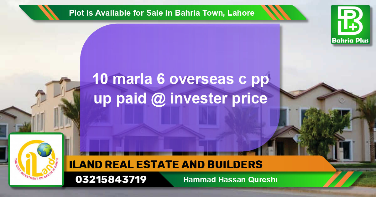 Residential Plot for Sale in Bahria Town, Lahore - (BP-88693)