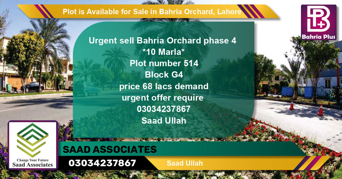 Residential Plot for Sale in Bahria Orchard, Lahore - (BP-88700)