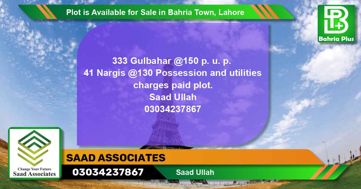 Residential Plot for Sale in Bahria Town, Lahore - (BP-88709)
