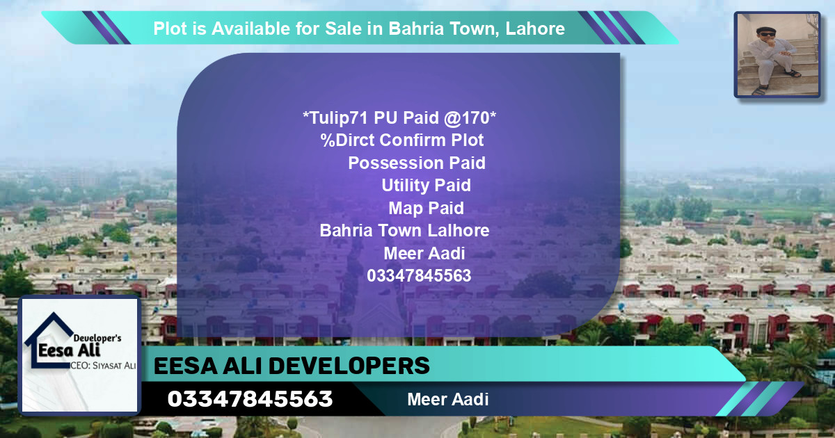 Residential Plot for Sale in Bahria Town, Lahore - (BP-88718)