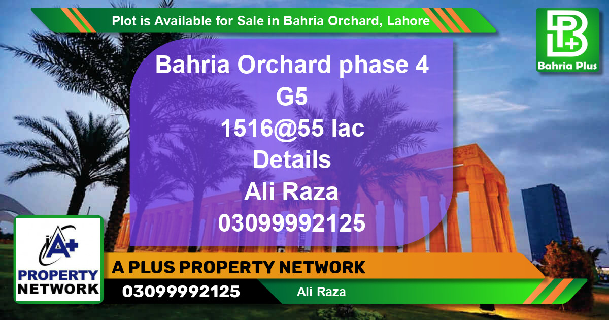 Residential Plot for Sale in Bahria Orchard, Lahore - (BP-88728)