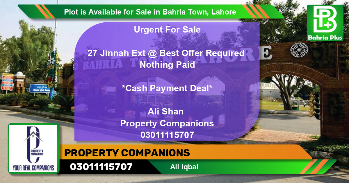 Residential Plot for Sale in Bahria Town, Lahore - (BP-88755)