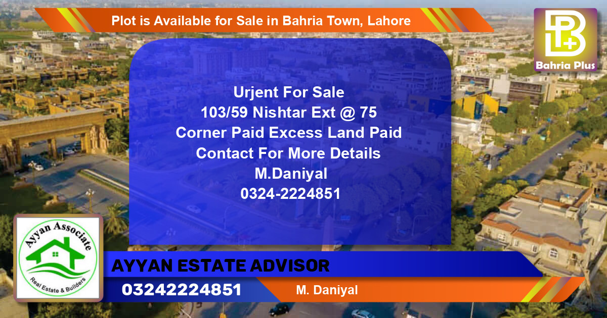 Residential Plot for Sale in Bahria Town, Lahore - (BP-88774)