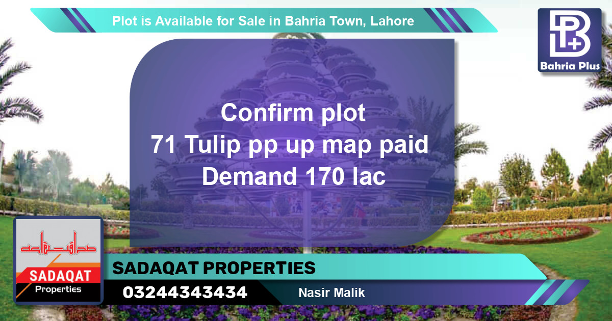 Residential Plot for Sale in Bahria Town, Lahore - (BP-88778)
