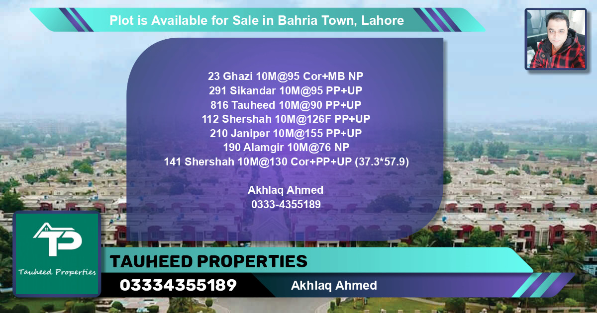 Residential Plot for Sale in Bahria Town, Lahore - (BP-88784)