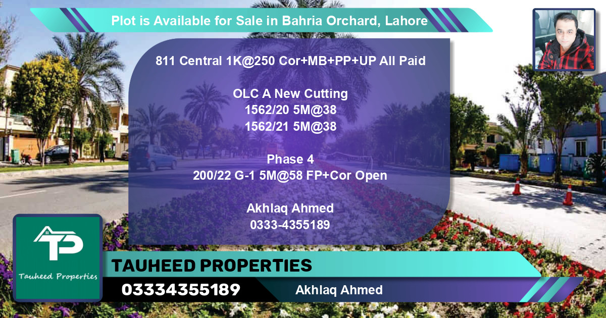 Residential Plot for Sale in Bahria Orchard, Lahore - (BP-88790)