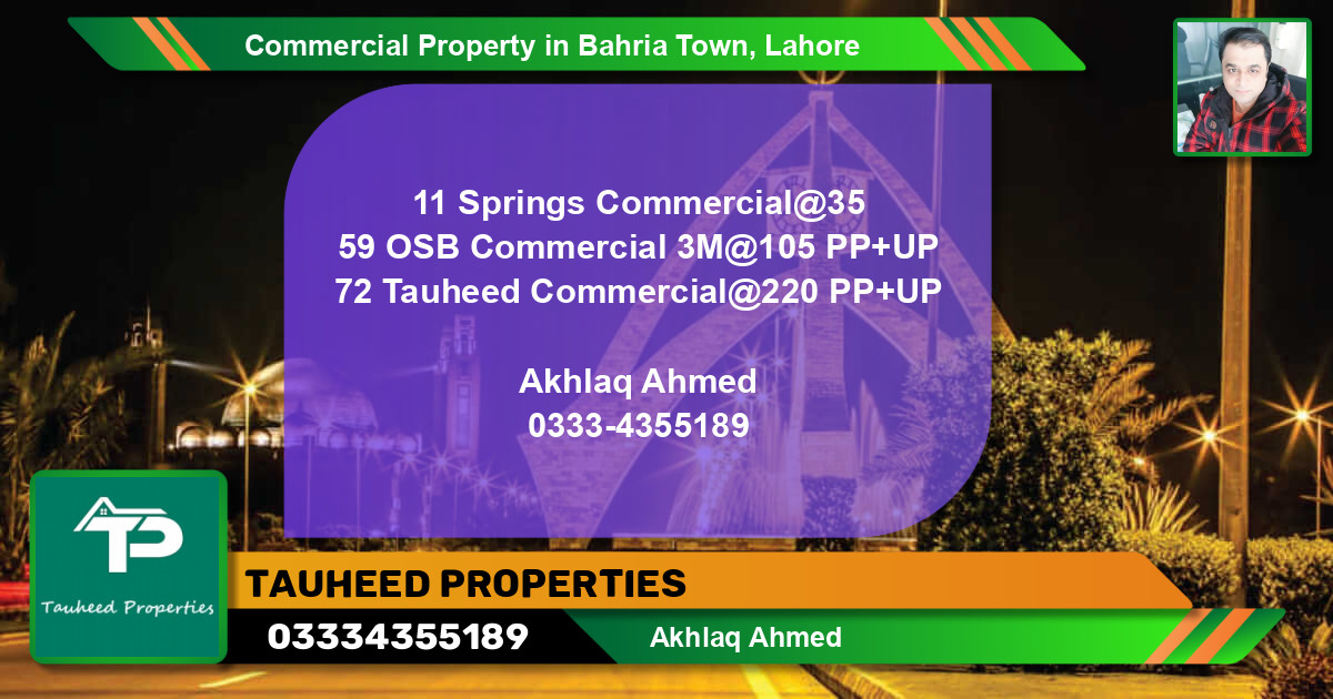 Commercial Property for Sale in Bahria Town, Lahore - (BP-88793)